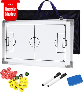 Large Double-Sided Waterproof Soccer Whiteboard Coaching Clipboard 43x30 CM - Picture 1 of 12