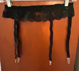VTG Lily Of France Lingerie Gloria Falla Garter Belt Black Lace ~  ILGWU USA - Picture 1 of 4