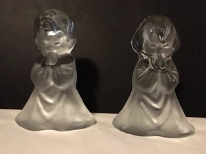 DE COLECCIÓN SUJETALIBROS DE VIDRIO VIKINGO REZANDO NIÑO NIÑA Grande Transparente Esmerilado Satén Navidad - Imagen 1 de 9