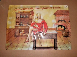 Rarität, Gramss Backstube Bamberg, Blechschild - Werbeschild - Deko, 29 x 39 cm - Bild 1 von 2