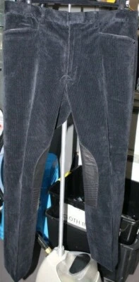 Ralph Lauren Etiqueta Negra Hombres Terciopelo Negro Pantalón Cuero Borde-Talla 36L-Nuevo y Auténtico Foto 1 de 4