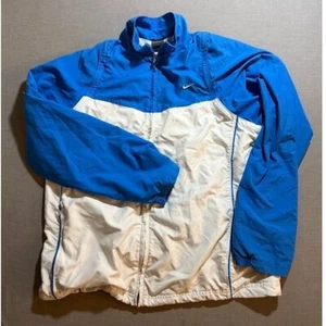Abrigo Chaqueta Cortavientos Nike De Colección Para Hombre Grande Azul Blanco Cremallera Completa Ligero - Imagen 1 de 9
