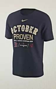 Camiseta Nike de los Medias Rojas de Boston 2018 campeones de la serie mundial octubre campos probados - Imagen 1 de 1