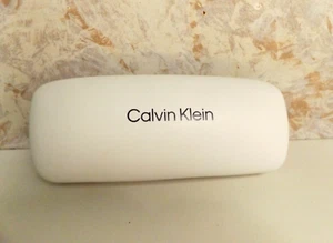 Calvin Klein White Hard Shell Sunglass Eyeglass Case Unisex - Picture 1 of 3