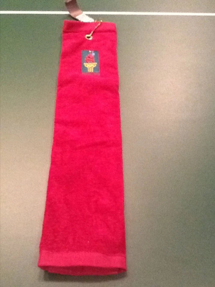 Brand New ATLANTA 1996 Centennial OLYMPICS golf towel burgundy Foto 1 de 1