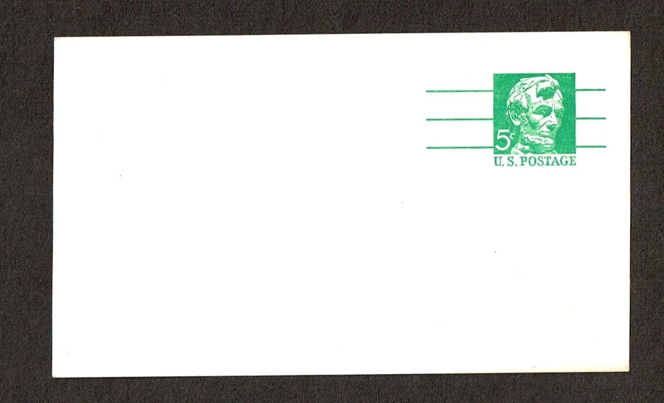 1968 U.S. POSTAL CARD 5c Emerald PRECANCELLED Lincoln Sc#UX55 Mint - Image 1 of 1