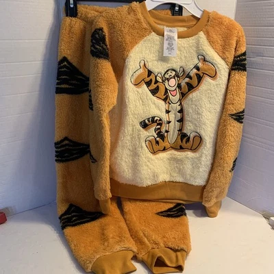  Disney Tigger Fleece difuso 2 piezas naranja pijama Winnie the Pooh niños 7/8  Foto 1 de 4