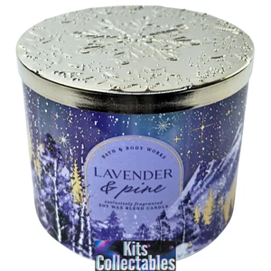 Bath & Body Works Lavendel & Kiefer Duftkerze 3 Docht groß Urlaub Weihnachten - Bild 1 von 3