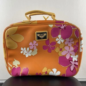 RARE Vintage Y2K Roxy Quicksilver Orange Pink Floral Travel Cosmetic Luggage Bag - Bild 1 von 16