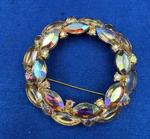 Broche corona vintage de diamantes de imitación MCM AB C1252 - Imagen 1 de 3