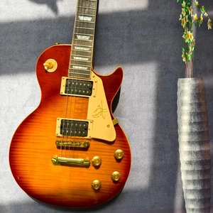 Guitarra Eléctrica LP Marrón con Herrajes Dorados Pastilla 2H Diapasón Negro - Imagen 1 de 15