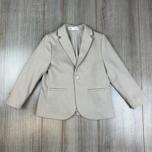Zara Blazer Jacket Boys 6 Beige Tan - Picture 1 of 14