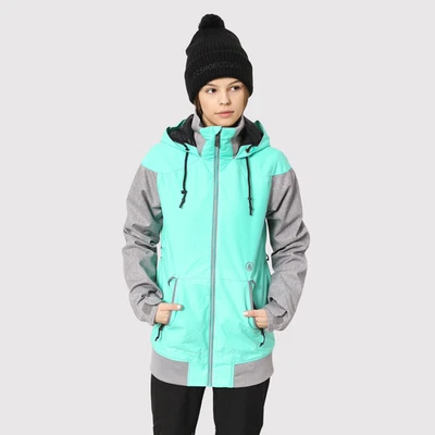 Volcom Womens Jacket Blue Moulin Insulated Taffeta Full Zip Hooded Snowboard XL - Image 1 of 4