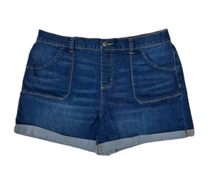 🍃Wonder Nation Girls Denim Shorts With Cuff | Dark /Sizes XL (14-16) - Picture 1 of 5