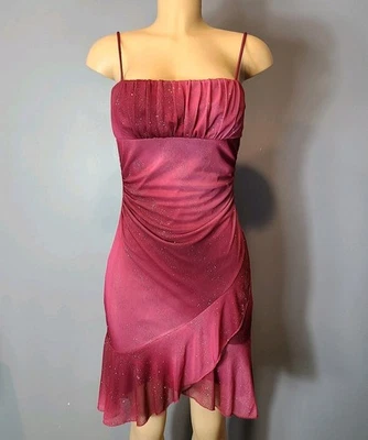 Vestido Babydoll Hada Asimétrico Brillo Rosa Tabú Años 90 Y2K De Colección Talla M Acanalado Foto 1 de 4