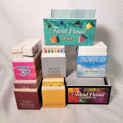 Винтажный лот из 7 коробок ТРИВИАЛЬНЫЕ карты преследования, бэби-бумер, 1980-е, серебряный экран больше - Изображение 1 из 2