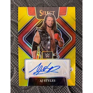 2022 Panini Select WWE AJ Styles True Gold Prizm Signatures /10 #SG-AJS Raw - Picture 1 of 8