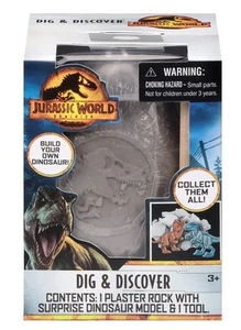 Jurassic World Dig & Discover Dinosaurio Huevo Forma Yeso Roca, Herramienta y Modelo - Imagen 1 de 6
