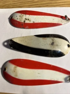 3, Mul Color DARE DEVILS, gebraucht, ohne Haken - seltene Ära 1940’s. wahrscheinlich 3” Zoll - Bild 1 von 12