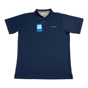 Columbia Men’s Medium Utilizer Blue Polo Shirt Omni Wick & Shade, short sleeve - Picture 1 of 7