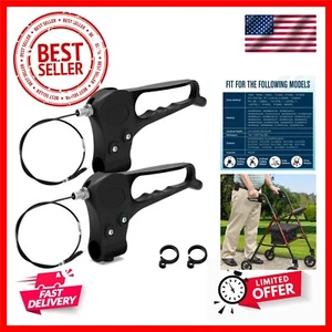 2 Pack Brake Handle Assembly Replacement for Rolling Walker Transport Wheelch... - Picture 1 of 8