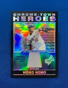 2004 TOPPS CHROME HIDEO NOMO CHROME TOWN HEROES GAME USED JERSEY RELIC CARD - Picture 1 of 2