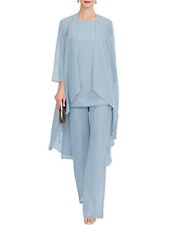  Chiffon Mother of The Bride Pant Suits 3Pcs Wedding Formal XX-Large Light Blue