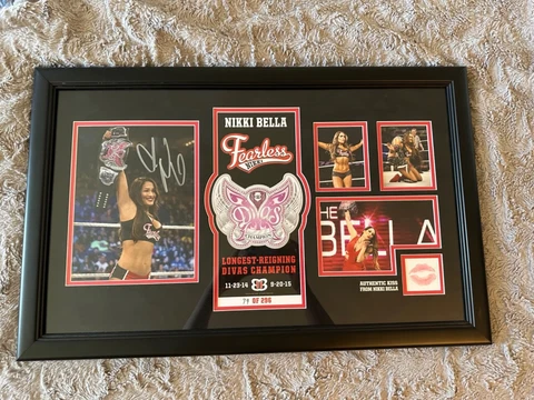 Nikki Bella "Longest Reigning Divas Champion" Signed Commemorative Plaque Cover