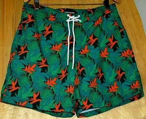 Mens Size LARGE RODD & GUNN Full Lined Foilage Leaf Swim Trunks NEW Without Tag - Picture 1 of 5