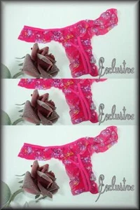 3, 6, 12, 24 St. Verschiedene sexy ouvert Strings mit süßen Blumen, XS-M, Paket - Picture 1 of 6
