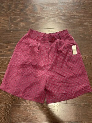 Talbots 100% Silk Lined Shorts Womens size 12 Maroon Classic NEW - Image 1 of 4