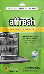 Affresh Dishwasher Cleaner, Helps Remove Limescale and Odor-Causing Residue, 6 T