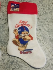Vintage 80s New York Giants Caricature Christmas Stocking | Daniel Jones Saquon - Picture 1 of 4