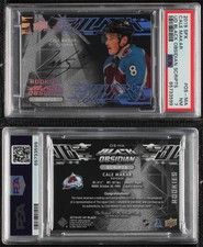 2019 SPx UD Black Obsidian Script Rookies Cale Makar #OS-MA PSA 7 Rookie Auto RC