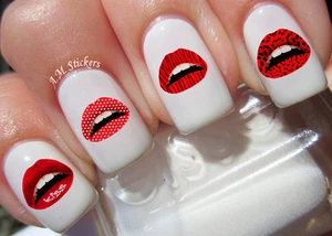 Lips Nail Art Stickers Transfers Decals Set of 52 - A1115 - Picture 1 of 1