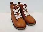 Kids Size 5 Boots Lace Tan Color Man Made Materials Flannel Lining