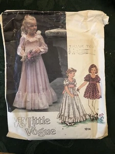 Vestido Vintage Little Vogue Patrón Niña Talla 6X # 1814 Flor Niña - Imagen 1 de 3