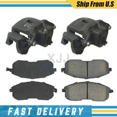 Передние левые передние правые тормозные суппорты и металлические колодки для 2007-2012 Nissan Versa - Изображение 1 из 4