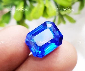 Piedra preciosa esmeralda zafiro azul profundo natural de 10,50 quilates suelta certificada - Imagen 1 de 6