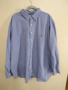 Ralph Lauren mens 4XLB blue plaid long sleeve button up dress shirt - Picture 1 of 10