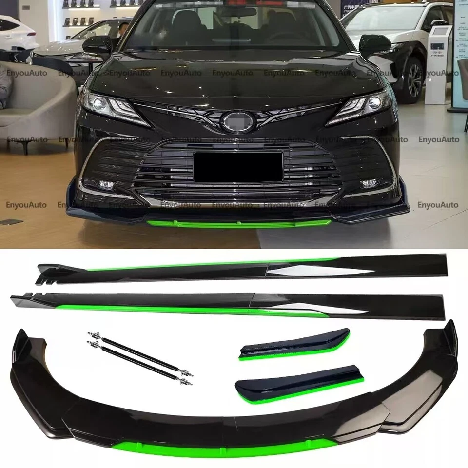 Front Bumper Lip 86" Side Skirt Rear Bumper Lip Black Green For Toyota Corolla Foto 1 de 4
