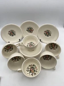 Wedgwood Floral Conway Of ETRURIA Juego De 6 Tazas y 8 Platillos De Colección - Imagen 1 de 5