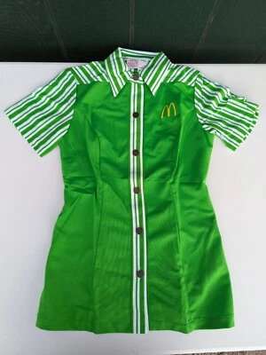 Vtg 70s Crest GREENMcDonalds Women Uniform Shirt Top Sz 8 Fits Modern Sz 4/6 - Image 1 of 4