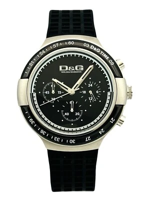 D&G Watch DW0415 Juan Chr  Black Rubber Strap Black Bezel With Black Dial  Watch - Image 1 of 4