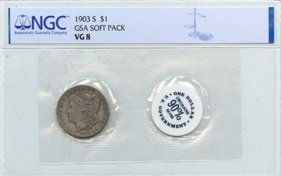 1903-S Morgan Dollar GSA SOFT PACK S$1 NGC VG8 - Image 1 of 2