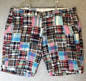 Castaway Nantucket Island Cisco Weston Patch Indian Madras Plaid Shorts Men’s 44 - Picture 1 of 6