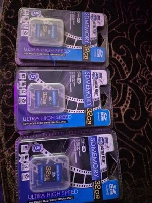 Lot Of 3x  SD Card Memory 32GB Class 10  Digital Cameras (W3401) - Image 1 of 3