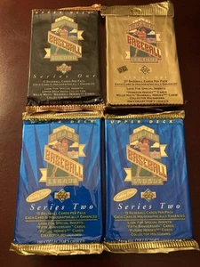 4x Packs 1993 Upper Deck Baseball Series 1 One & 2 Two - Sealed - Hobby - Picture 1 of 4