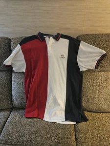 Chaps Ralph Lauren Vintage Men's Red White Blue American Flag Logo Short Sleeve - Picture 1 of 6