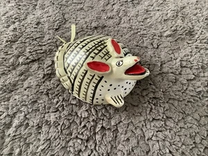 Rare Vintage Mexican Coconut Hand Painted Armadillo Folk Art - Picture 1 of 5